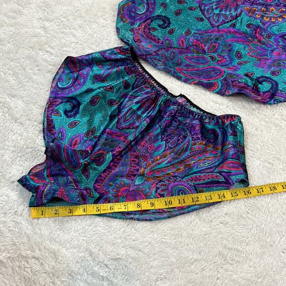 Vintage California Miss 3 piece paisley pajama set - shorts, top, robe - Large - Picture 7 of 16